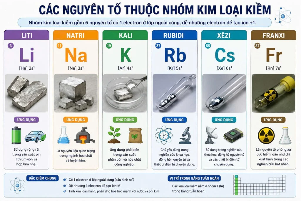 Các nguyên tố hóa học thuộc nhóm kim loại kiềm